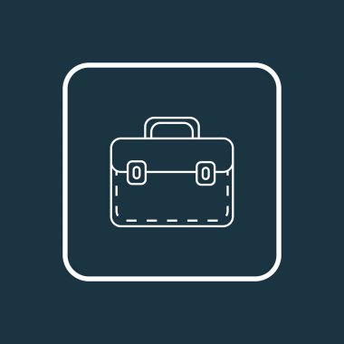 Evrak çantası simgesi çizgi sembolü. Moda tarzında birinci kalite izole çanta ögesi.