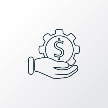 Finansal hizmet simgesi satır sembolü. Premium kalite izole ayar öğesi trendy tarzı.