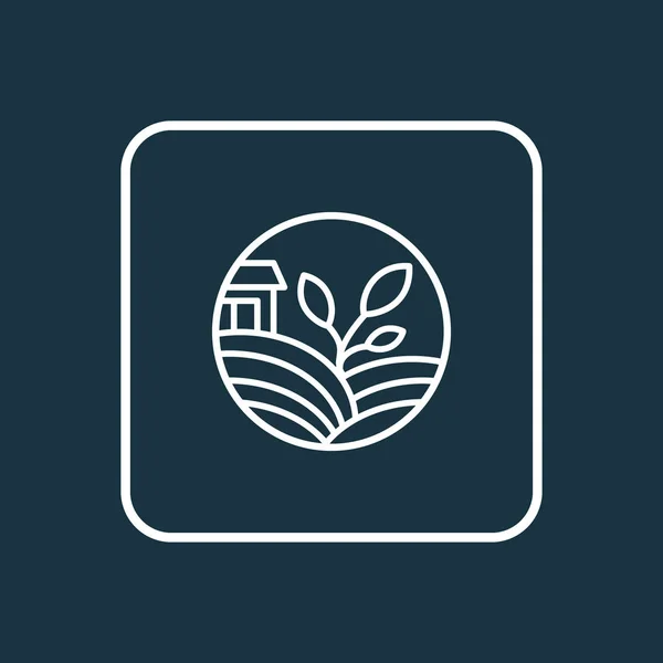 Eco landbouw pictogram lijn symbool. Premium kwaliteit geïsoleerd landbouw element in trendy stijl. — Stockvector