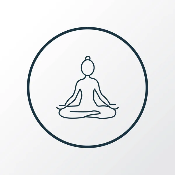 Icono de yoga símbolo de línea. Elemento de meditación aislado de primera calidad en estilo moderno. — Vector de stock