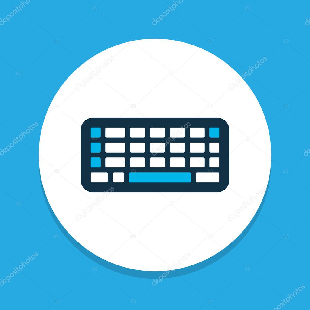 Keyboard icon colored symbol. Premium quality isolated keypad element in trendy style.