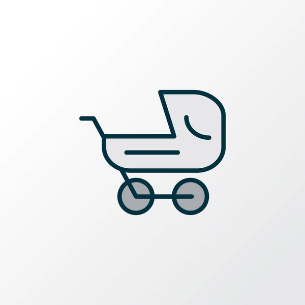 Stroller icon colored line symbol. Premium quality isolated baby carriage element in trendy style. — Stock Photo, Image