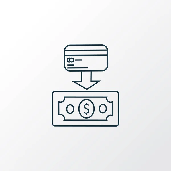 Simbolo linea icona scheda Cashback. Elemento di commercio isolato di qualità premium in stile trendy . — Foto Stock