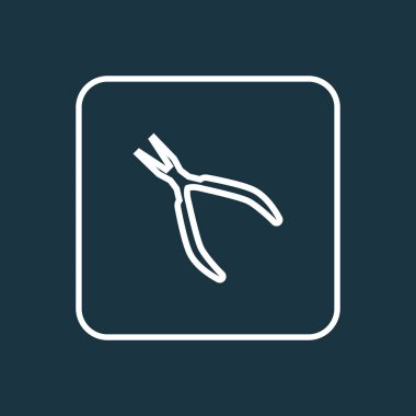 Kelepçe simgesi satır sembolü. Premium kalite izole yuvarlak pense öğe trendy tarzı.