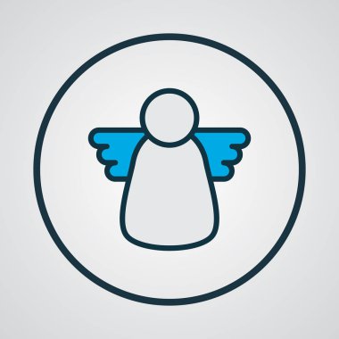 Noel melek simgesi renkli çizgi sembolü. Premium kalite izole halo öğe trendy tarzı.