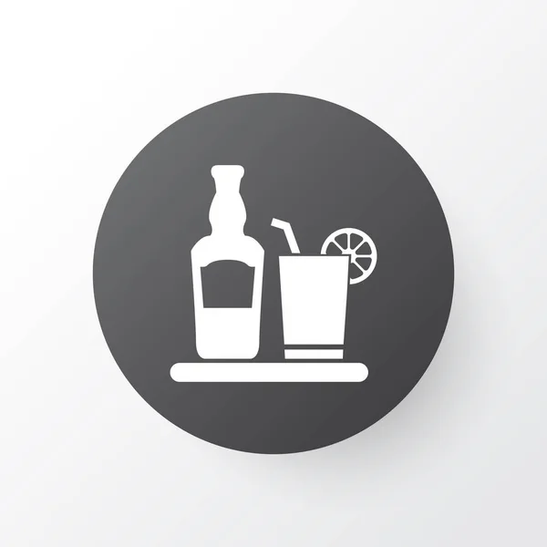 Tequila icono símbolo. Ron aislado de primera calidad con elemento de vidrio en estilo moderno . — Vector de stock