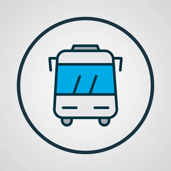 Icono de autobús símbolo de línea de color. Elemento autobus aislado de primera calidad en estilo moderno. — Vector de stock