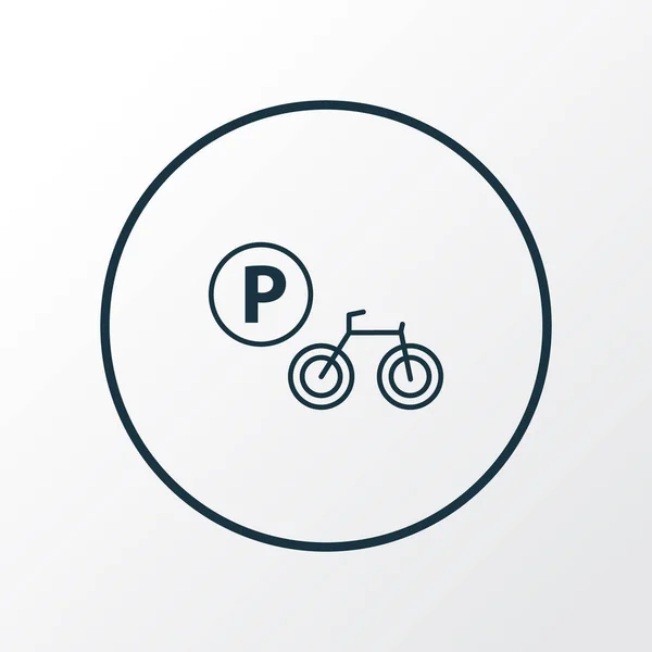 자전거 주차장 아이콘 라인 기호입니다. 프리미엄 품질 절연된 자전거 공원 요소 유행 스타일. — 스톡 벡터