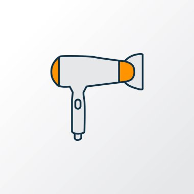 Saç kurutma makinesi simgesini renkli çizgi sembolü. Premium kalite izole blowdryer öğesi trendy tarzı.