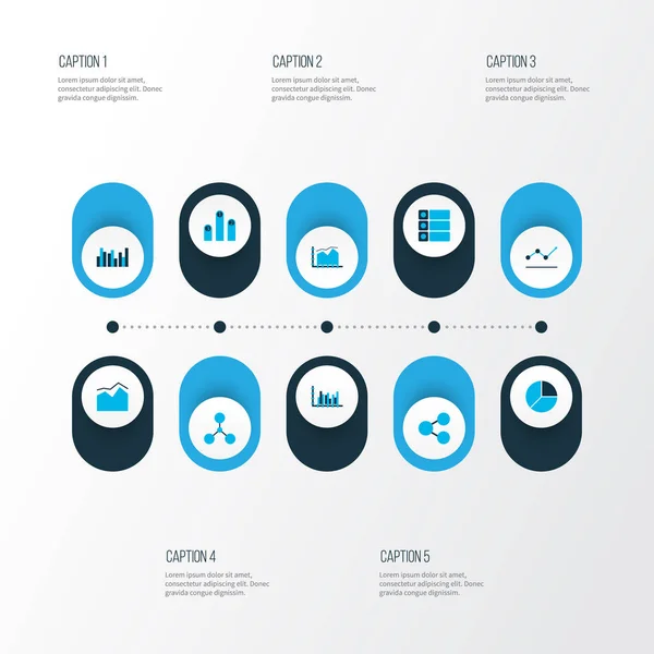 Conjunto de gráficos, diagramas e ícones estatísticos. Coleção de símbolos de qualidade premium. Ícones podem ser usados para web, app e UI design. — Fotografia de Stock