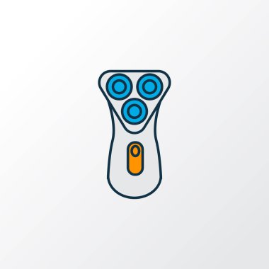 Elektrikli tıraş makinesi simgesini renkli çizgi sembolü. Premium kalite izole cihaz öğe trendy tarzı.