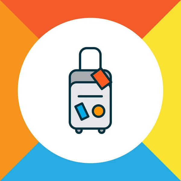 Travel táska ikonra színes vonal szimbólum. Prémium minőségű elszigetelt poggyász elem divatos stílusban. — Stock Vector