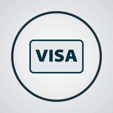 Vize simgesi renkli çizgi sembolü. Premium kalite izole uluslararası kimlik ögesinin trendy tarzı.