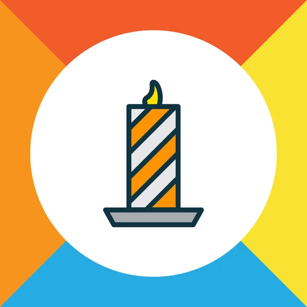 Parafín ikony barevné liniový symbol. Prémiové kvality izolované svíčka prvek v trendy stylu. — Stock fotografie
