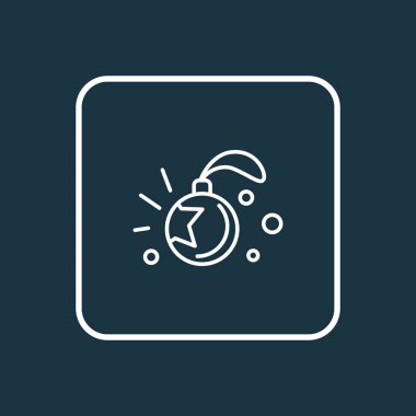 Noel ağacı topu simgesini satır sembolü. Premium kalite izole önemsiz şey öğe trendy tarzı.