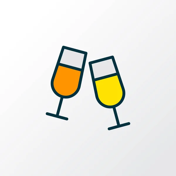 Clink szemüveg ikon színes vonal szimbólum. Prémium minőségű elszigetelt stemware elem divatos stílusban. — Stock Vector