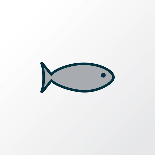 Icône de poisson symbole de ligne colorée. Élément de fruits de mer isolés de qualité supérieure dans un style branché . — Image vectorielle