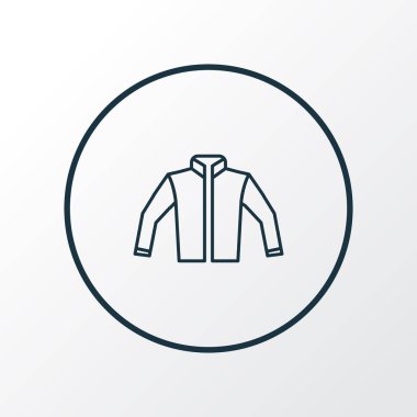 Ceket simgesi satır sembolü. Premium kalite izole hırka öğe trendy tarzı.