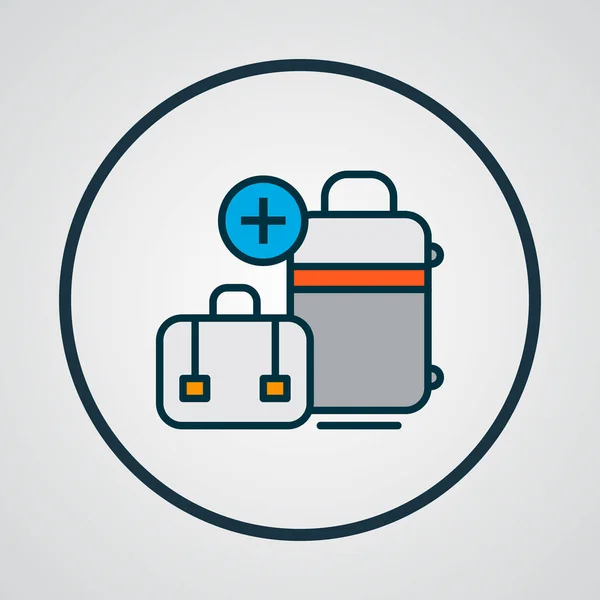 Extra baggage icon colored line symbol. Premium quality isolated luggage element in trendy style. — 스톡 사진