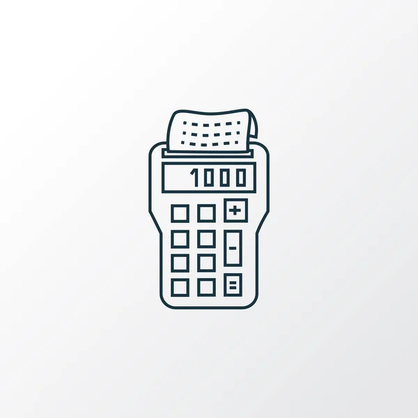 Simbolo linea icona calcolatrice fiscale. Elemento contabile isolato di qualità premium in stile trendy . — Foto Stock