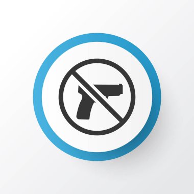 Yasak simgesi simgesi. Üstün kaliteli moda stil hiçbir silah öğesinde izole.