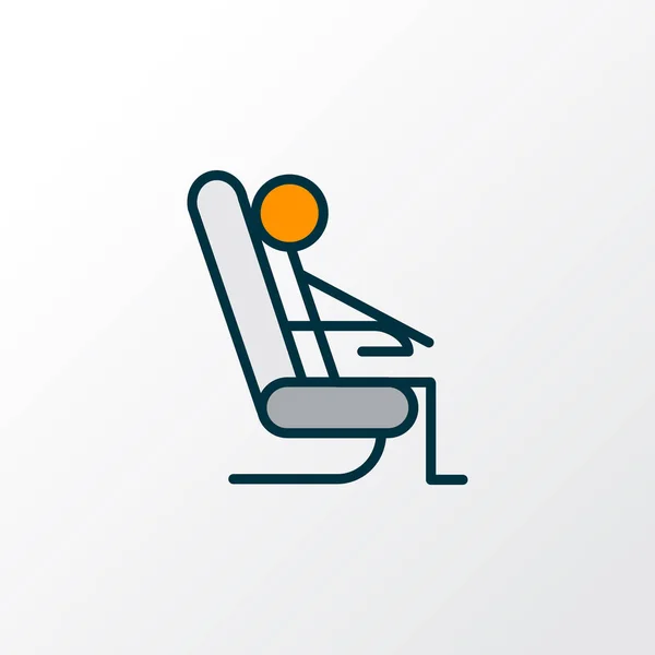 Символ сидящего мужчины с иконкой цвета линии. Качественный изолированный элемент сиденья в стиле trendy . — стоковый вектор