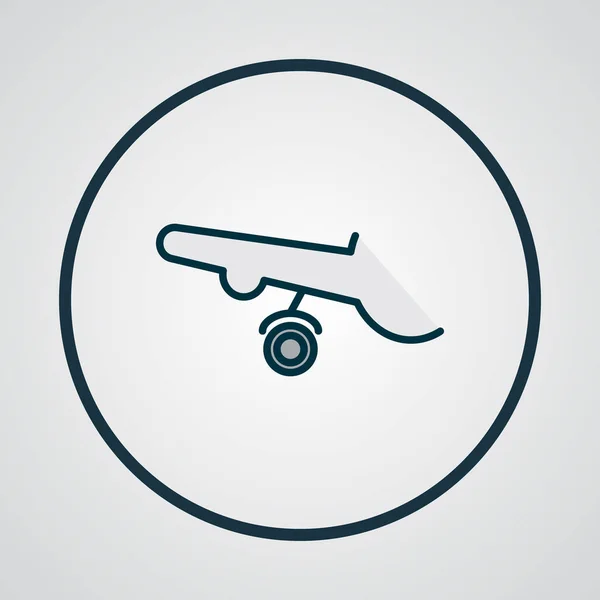 Airplane wheels icon colored line symbol. Premium quality isolated tire element in trendy style.