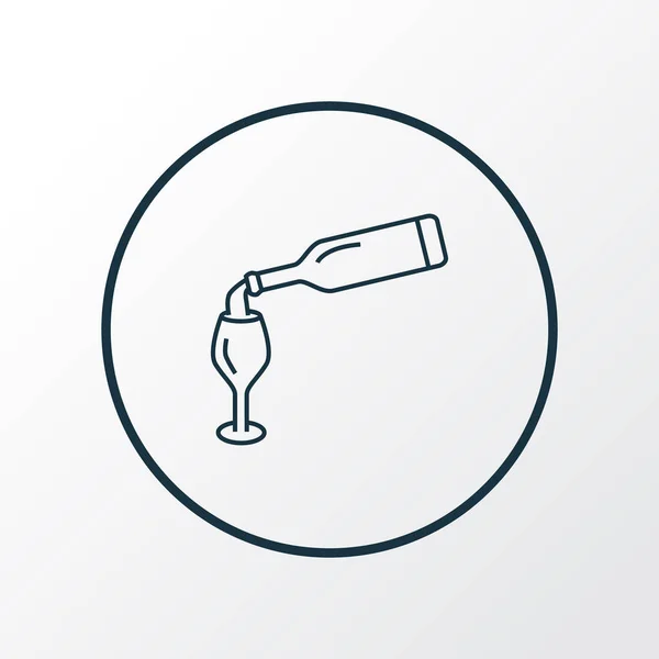 Borosüveg ikon vonal szimbólum. Prémium minőségű elszigetelt wineglass elem divatos stílusban. — Stock Vector
