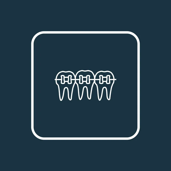 Braces pictogram lijn symbool. Premium kwaliteit geïsoleerde tandheelkundige element in trendy stijl. — Stockvector