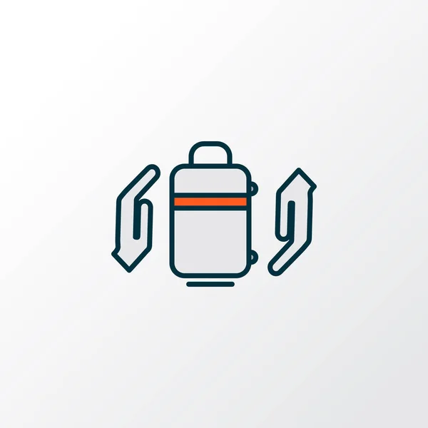 Baggage insurance icon colored line symbol. Premium quality isolated protect luggage element in trendy style. — Stock Photo, Image