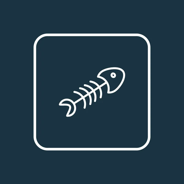 물고기 뼈 아이콘 라인 심볼. 유행하는 스타일의 최고급 품질 고립 된 물고기 골격 요소. — 스톡 벡터