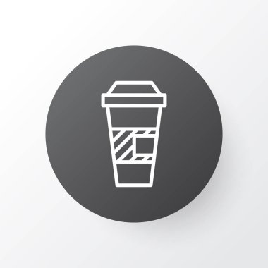 Kahve fincanı simge sembolü. Üstün kaliteli moda stil paket servisi olan restoran kahve öğesinde izole.