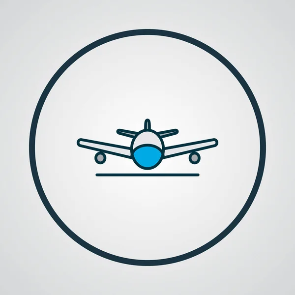 Aterrizaje icono plano símbolo de línea de color. Elemento jet aislado de primera calidad en estilo de moda . — Vector de stock