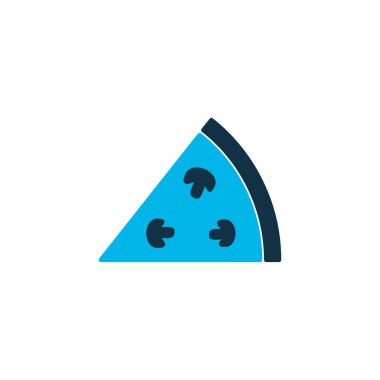 Pizza ikonu renkli sembol. Kaliteli kalite izole edilmiş pepperoni ögesi modada.