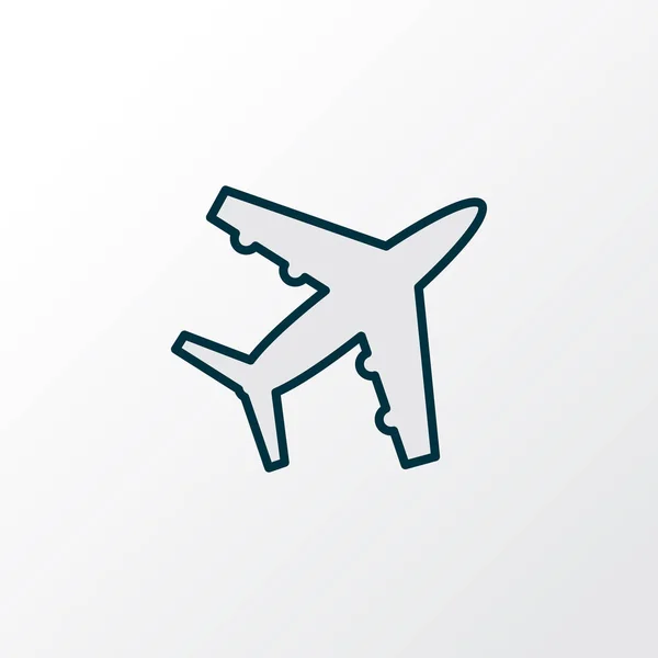 Αεροπλάνο εικονίδιο έγχρωμη γραμμή σύμβολο. Πριμοδότηση ποιότητας απομονωμένες αεροσκαφών στοιχείο σε μοντέρνο στυλ. — Φωτογραφία Αρχείου