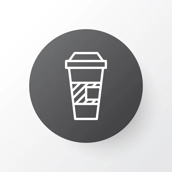 Šálek kávy ikonu symbolu. Prémiová kvalita, samostatný prvek s sebou kávu v trendy stylu. — Stock fotografie