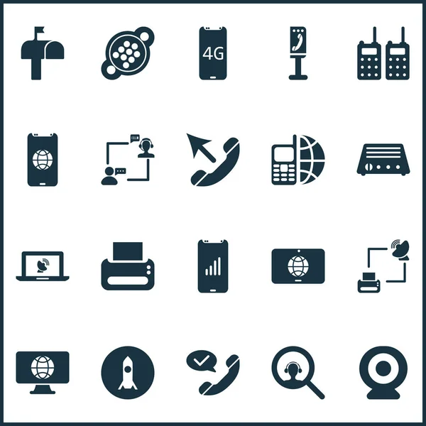 Connection icons set with talking, online communication, ip camera and other computer communication elements. Isolated  illustration connection icons. — Stock Photo, Image