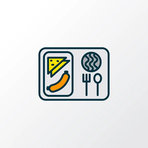 Plano icono de comida símbolo de línea de color. Almuerzo aislado de primera calidad en estilo de moda . — Vector de stock