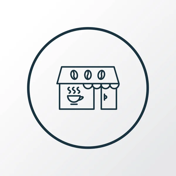 Coffeeshop ikonę symbolu liniowego. Elementu na białym tle coffeehouse jakości premium w modnym stylu. — Wektor stockowy