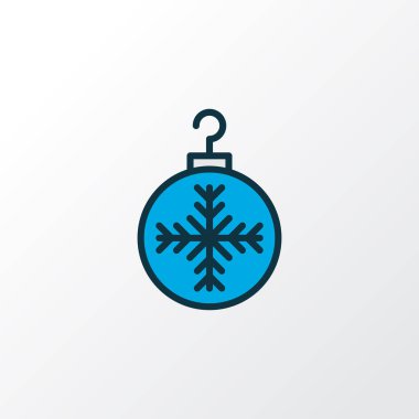 Noel top simgesi renkli çizgi sembolü. Premium kalite izole ağaç oyuncak öğe trendy tarzı.