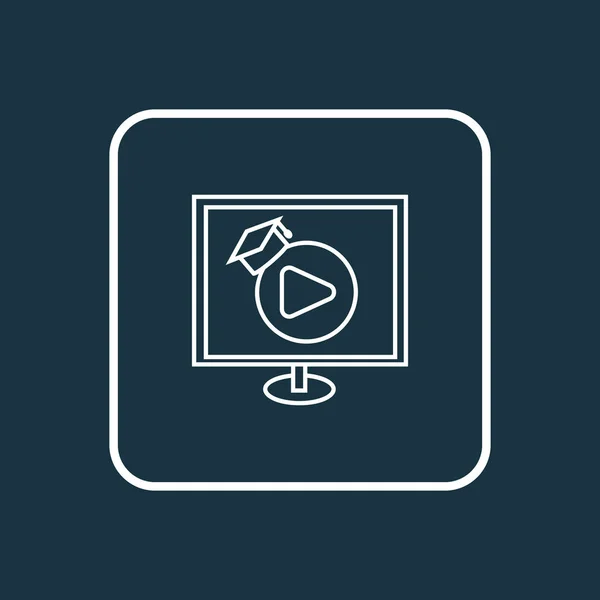 Video lesson icon line symbol. Premium quality isolated streaming element in trendy style.