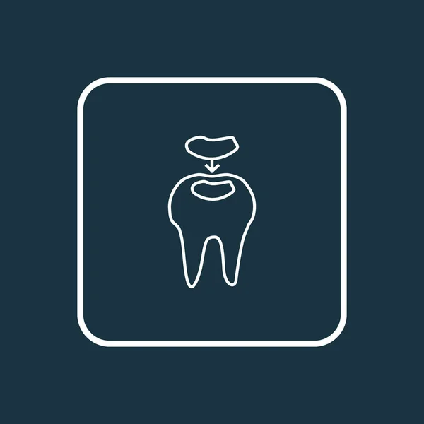 Simbol ikon tambalan gigi. Unsur karies terisolasi kualitas premium dalam gaya trendi . - Stok Vektor