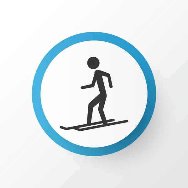 스키 아이콘 기호입니다. 최신 유행 스타일에 프리미엄 품질 절연된 회전 요소. — 스톡 벡터