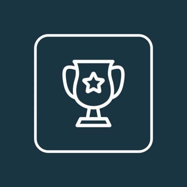 Kazanan Kupası simgesi satır sembolü. Premium kalite izole Şampiyonası öğe trendy tarzı.