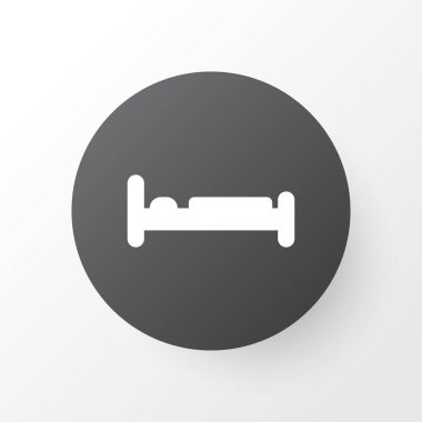 Yatak simgesi simgesi. Premium kalite izole yatak öğe trendy tarzı.