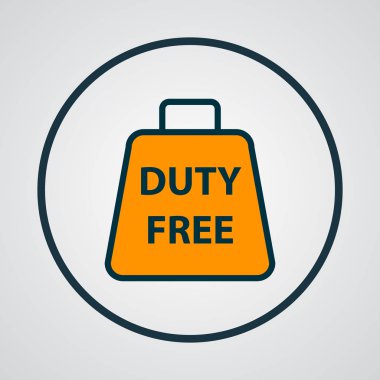 Duty free zone simgesi renkli çizgi sembolü. Premium kalite izole vergi ücretsiz öğesinde trendy tarzı.