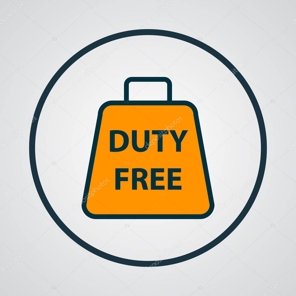Duty free zone icon colored line symbol. Premium quality isolated tax free element in trendy style.