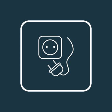 Soket simgesi satır sembolü. Premium kalite izole tak öğe trendy tarzı.