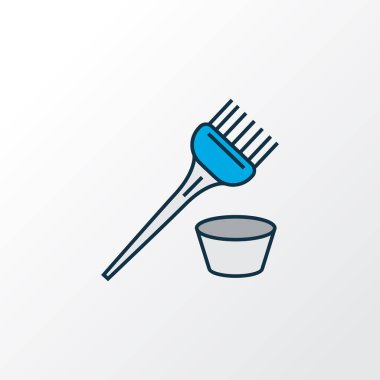 Saç boya fırça simgesini renkli çizgi sembolü. Premium kalite izole kıl öğesi trendy tarzı.