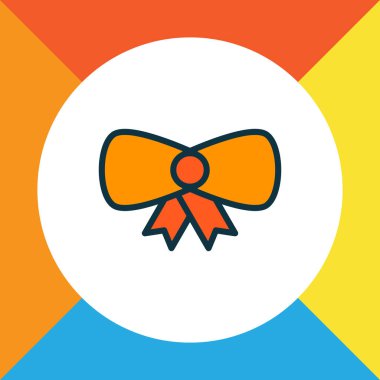 Yay simgesi renkli çizgi sembolü. Premium kalite izole şenlikli şerit öğesi trendy tarzı.